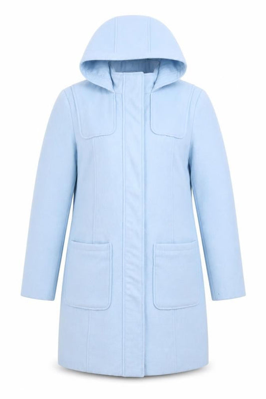 Womens UK Size 10 Damart Blue Overcoat
