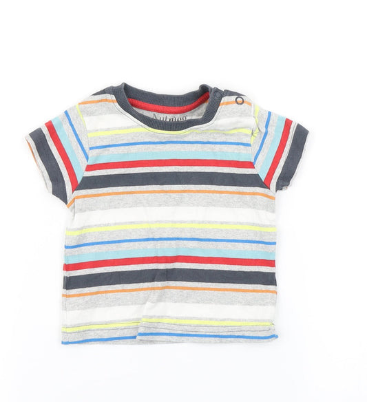 Nutmeg Boys Grey Striped  Basic T-Shirt Size 3-6 Months