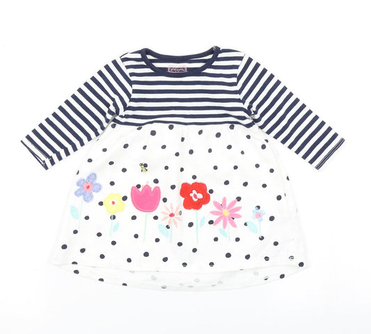 Bluezoo Girls Blue Striped  A-Line  Size 0-3 Months