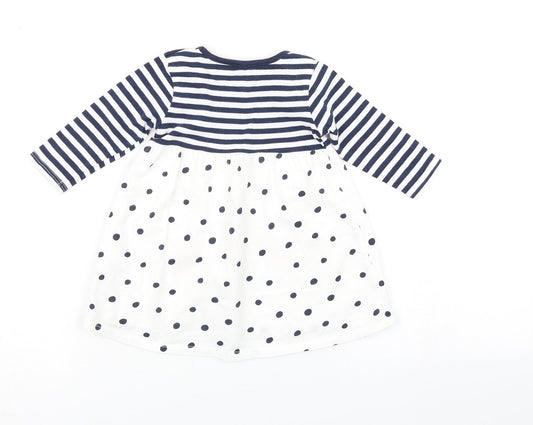 Bluezoo Girls Blue Striped  A-Line  Size 0-3 Months