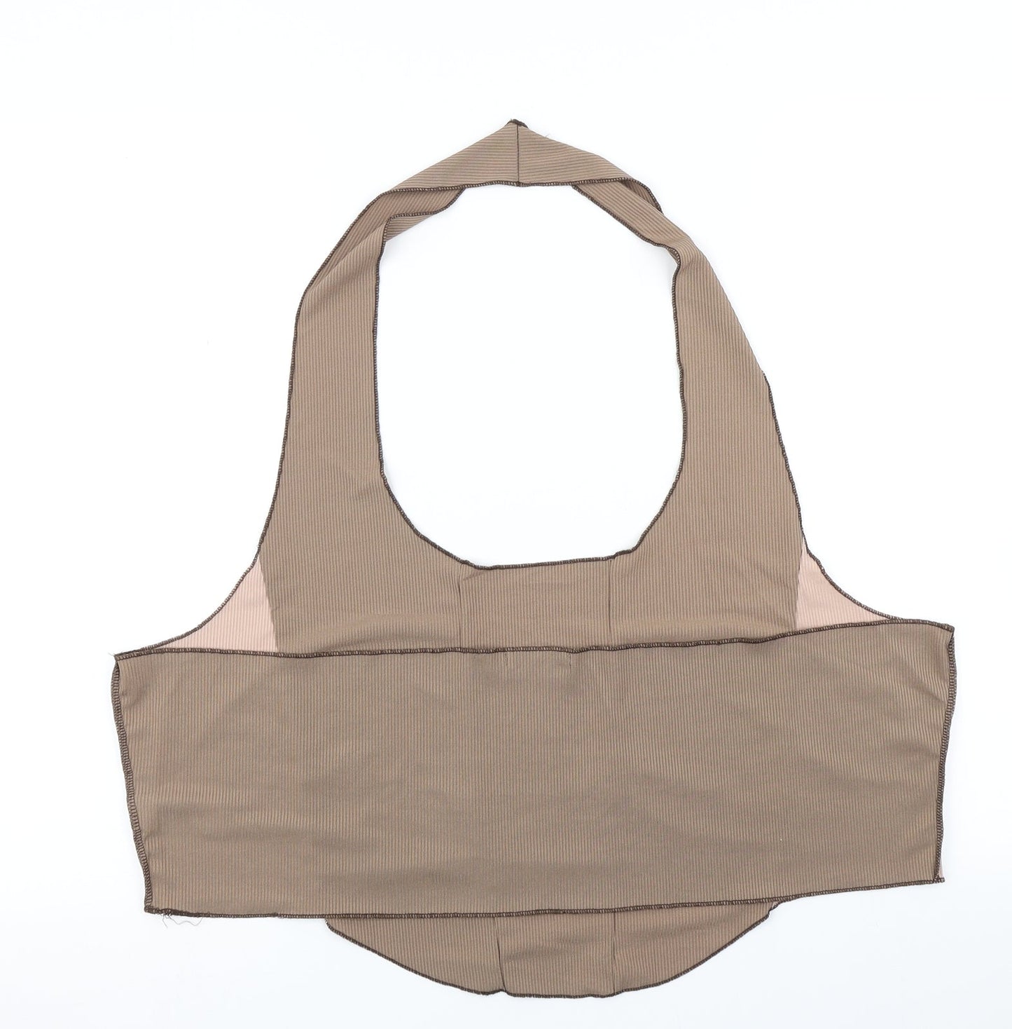 Womens UK Size 30 PRETTYLITTLETHING Brown Cropped Tank