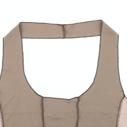Womens UK Size 30 PRETTYLITTLETHING Brown Cropped Tank