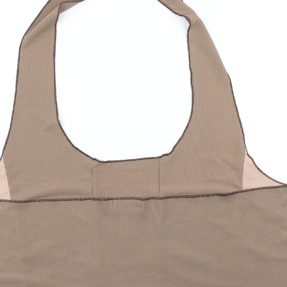 Womens UK Size 30 PRETTYLITTLETHING Brown Cropped Tank