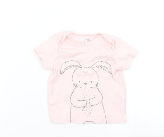 Fred & Flo Girls Pink   Basic T-Shirt Size 6-9 Months