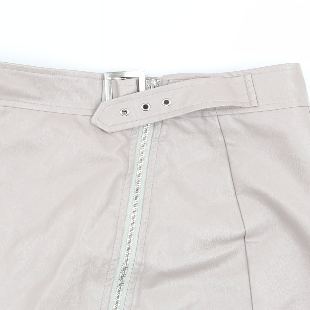 Boohoo Womens Beige   Flare Skirt Size 8