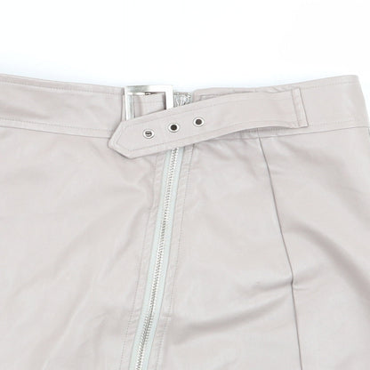 Boohoo Womens Beige   Flare Skirt Size 8