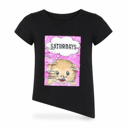 Primark Girls Black   Basic T-Shirt Size 7-8 Years
