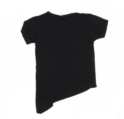 Primark Girls Black   Basic T-Shirt Size 7-8 Years