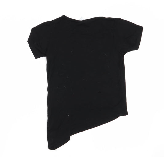 Primark Girls Black   Basic T-Shirt Size 7-8 Years