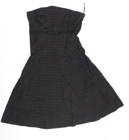 New Look Womens Black Polka Dot  Fit & Flare  Size 12