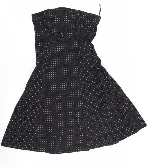 New Look Womens Black Polka Dot  Fit & Flare  Size 12