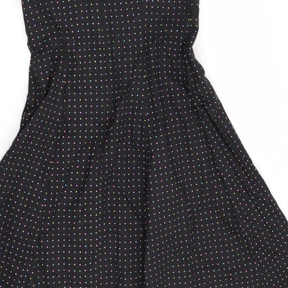 New Look Womens Black Polka Dot  Fit & Flare  Size 12