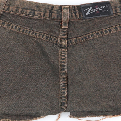 Zero London Womens Multicoloured  Denim Hot Pants Shorts Size 26 in