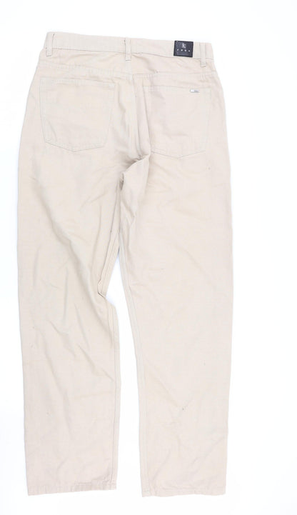 Mens UK Size 32 in chen Regular Fit Straight Beige Jeans
