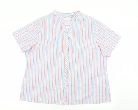 EWM Womens Multicoloured Striped  Basic Button-Up Size 20