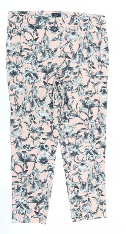 F&F Womens Multicoloured Floral  Trousers  Size 34 in L28 in