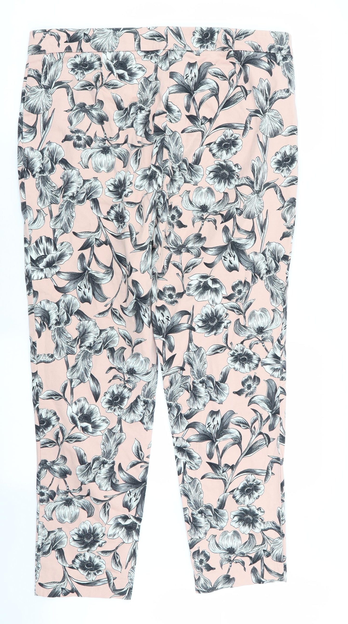 F&F Womens Multicoloured Floral  Trousers  Size 34 in L28 in