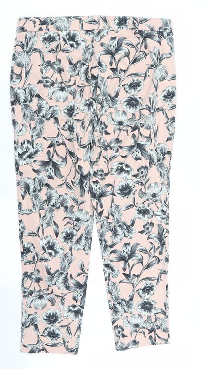 F&F Womens Multicoloured Floral  Trousers  Size 34 in L28 in