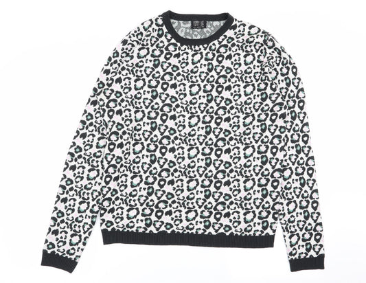 poppy lux Womens Multicoloured Animal Print  Pullover Jumper Size 14