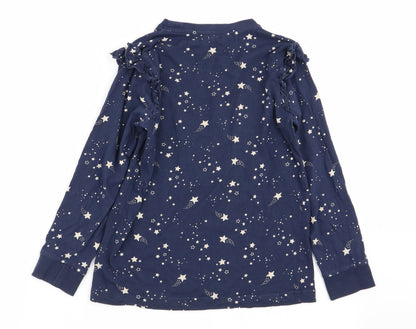 Matalan Girls Blue Geometric  Basic T-Shirt Size 11 Years