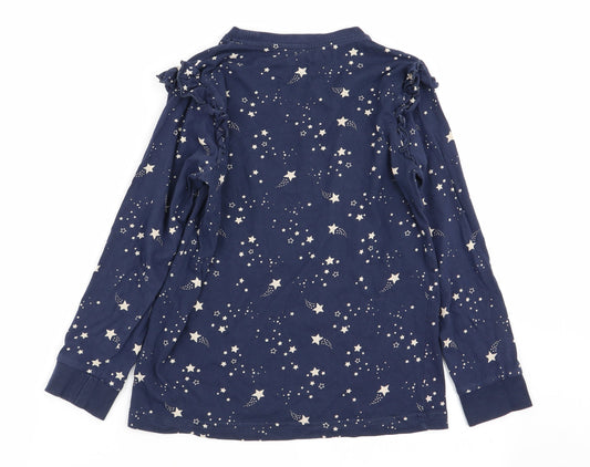 Matalan Girls Blue Geometric  Basic T-Shirt Size 11 Years