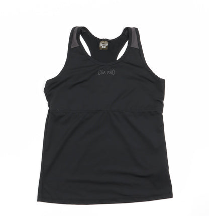 USA Pro Girls Black   Basic Tank Size 13 Years