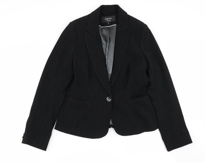Papaya Womens Black Striped  Jacket Blazer Size 10