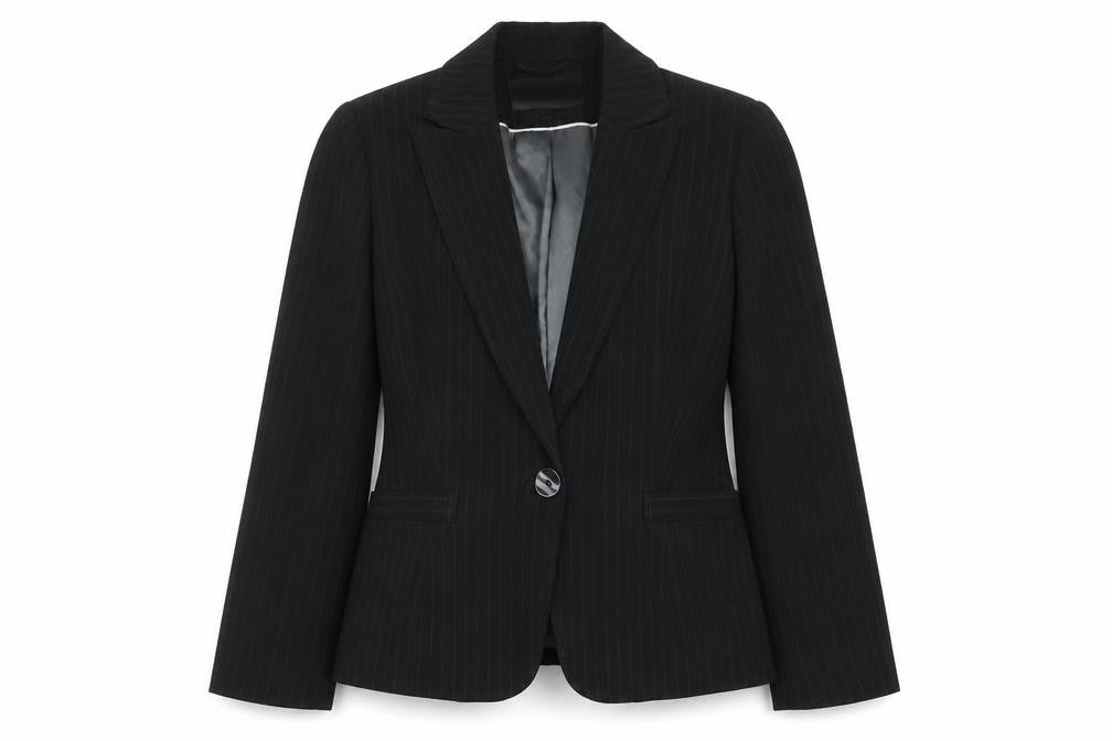 Womens UK Size 10 Papaya Regular Black Blazer