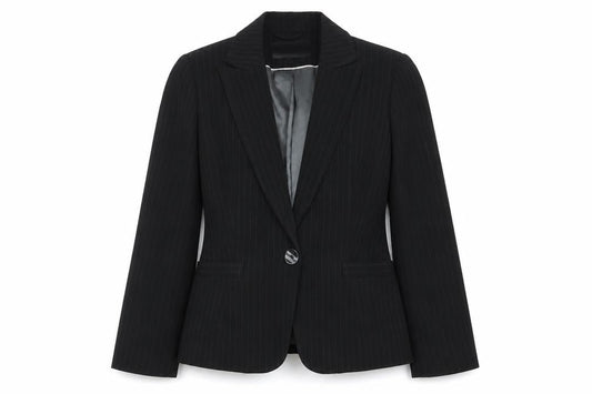 Womens UK Size 10 Papaya Regular Black Blazer