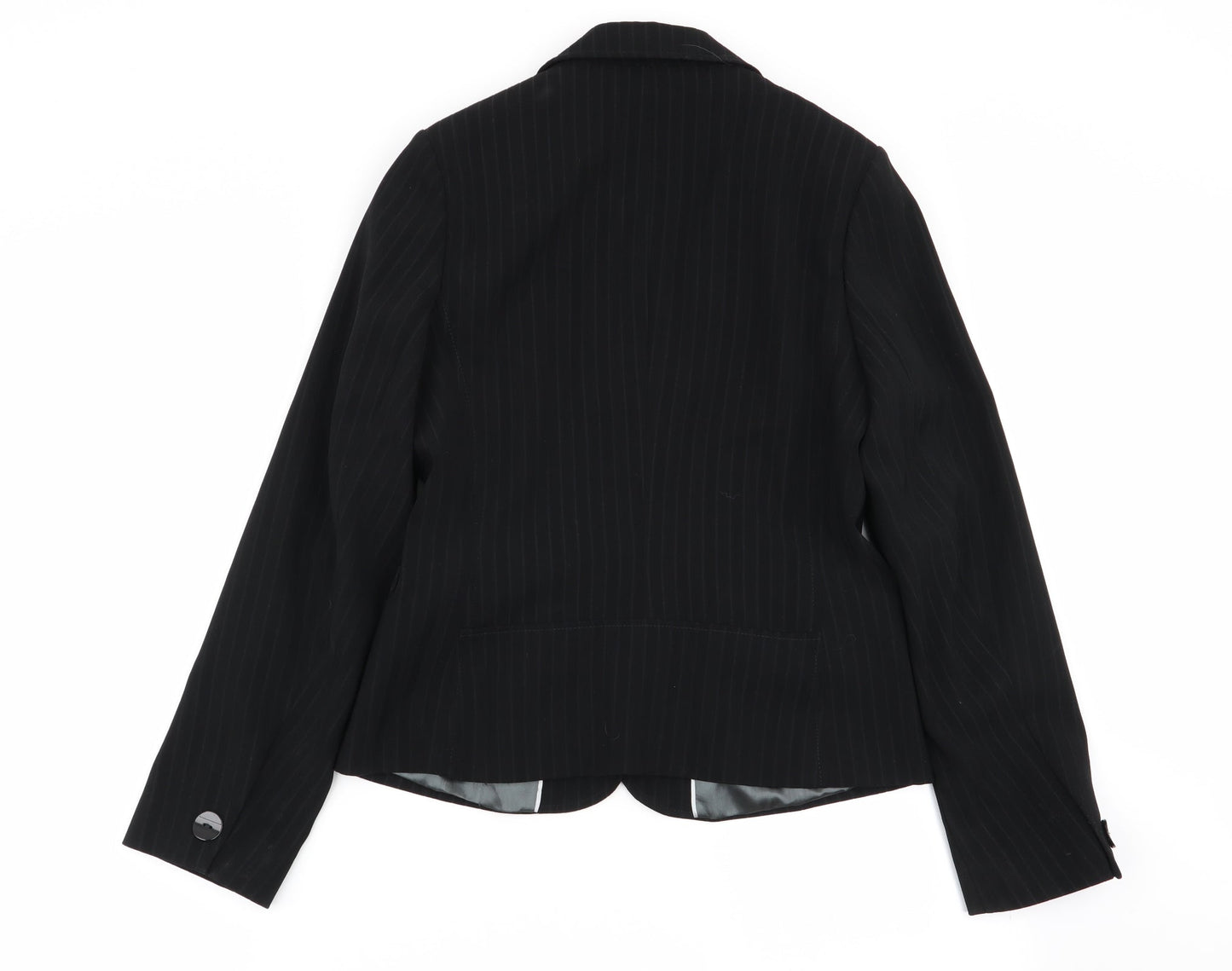 Papaya Womens Black Striped  Jacket Blazer Size 10