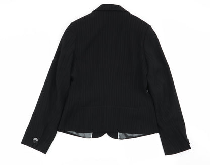 Papaya Womens Black Striped  Jacket Blazer Size 10