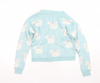 Womens UK Size S Peacocks Blue Pullover Jumper