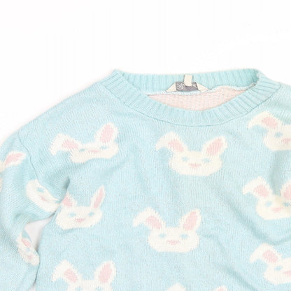 Womens UK Size S Peacocks Blue Pullover Jumper