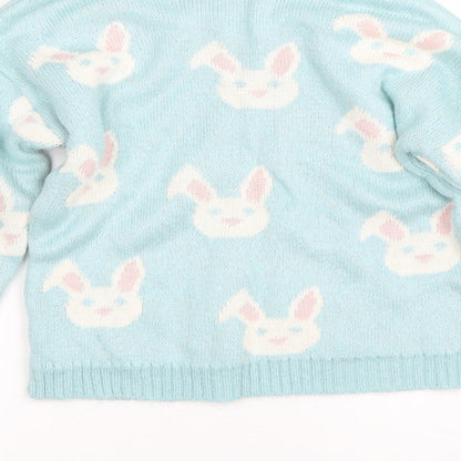 Womens UK Size S Peacocks Blue Pullover Jumper
