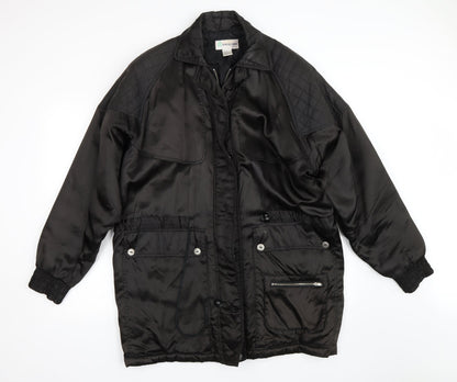 Daisy Line Womens Black   Overcoat Coat Size L
