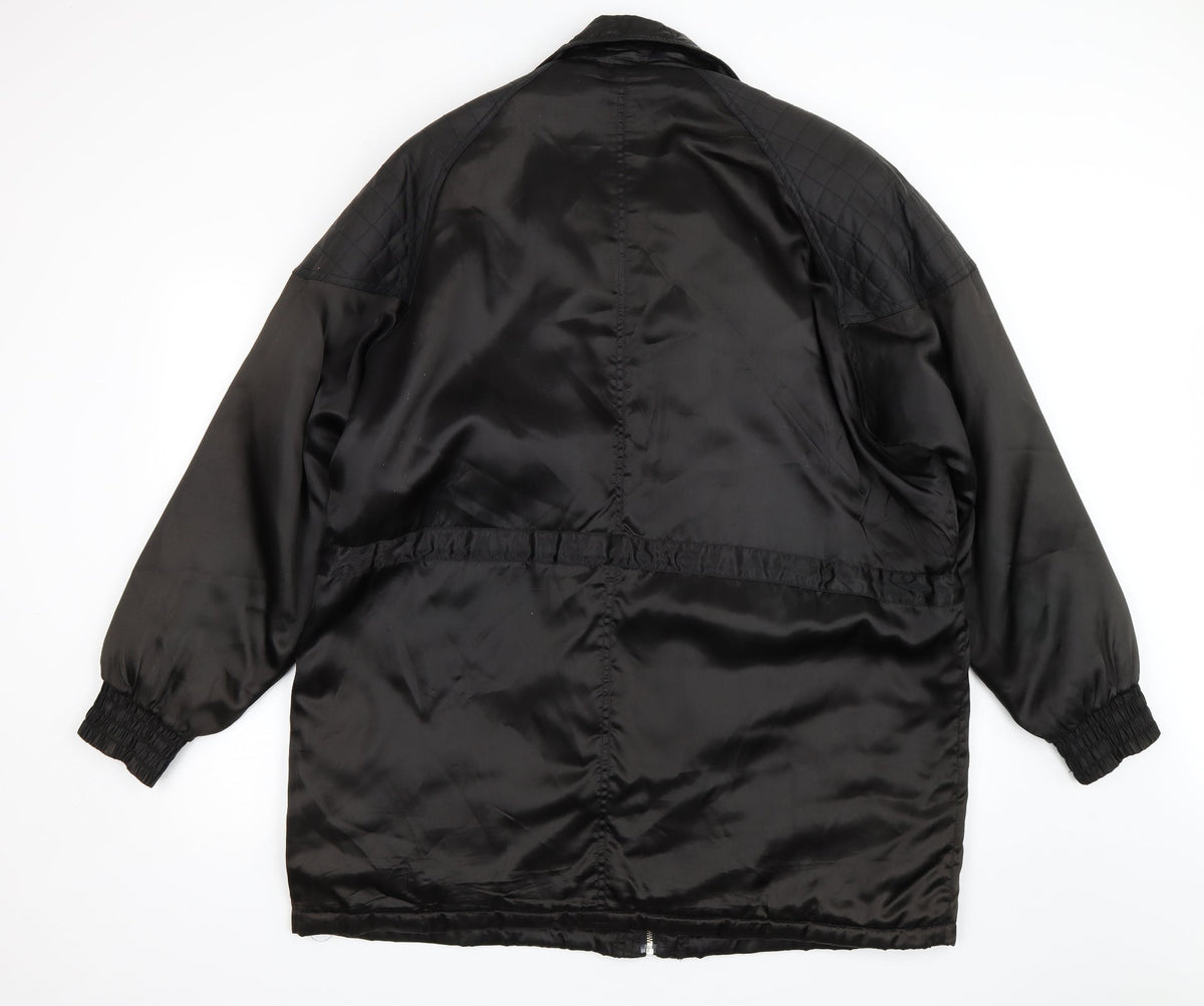 Daisy Line Womens Black   Overcoat Coat Size L