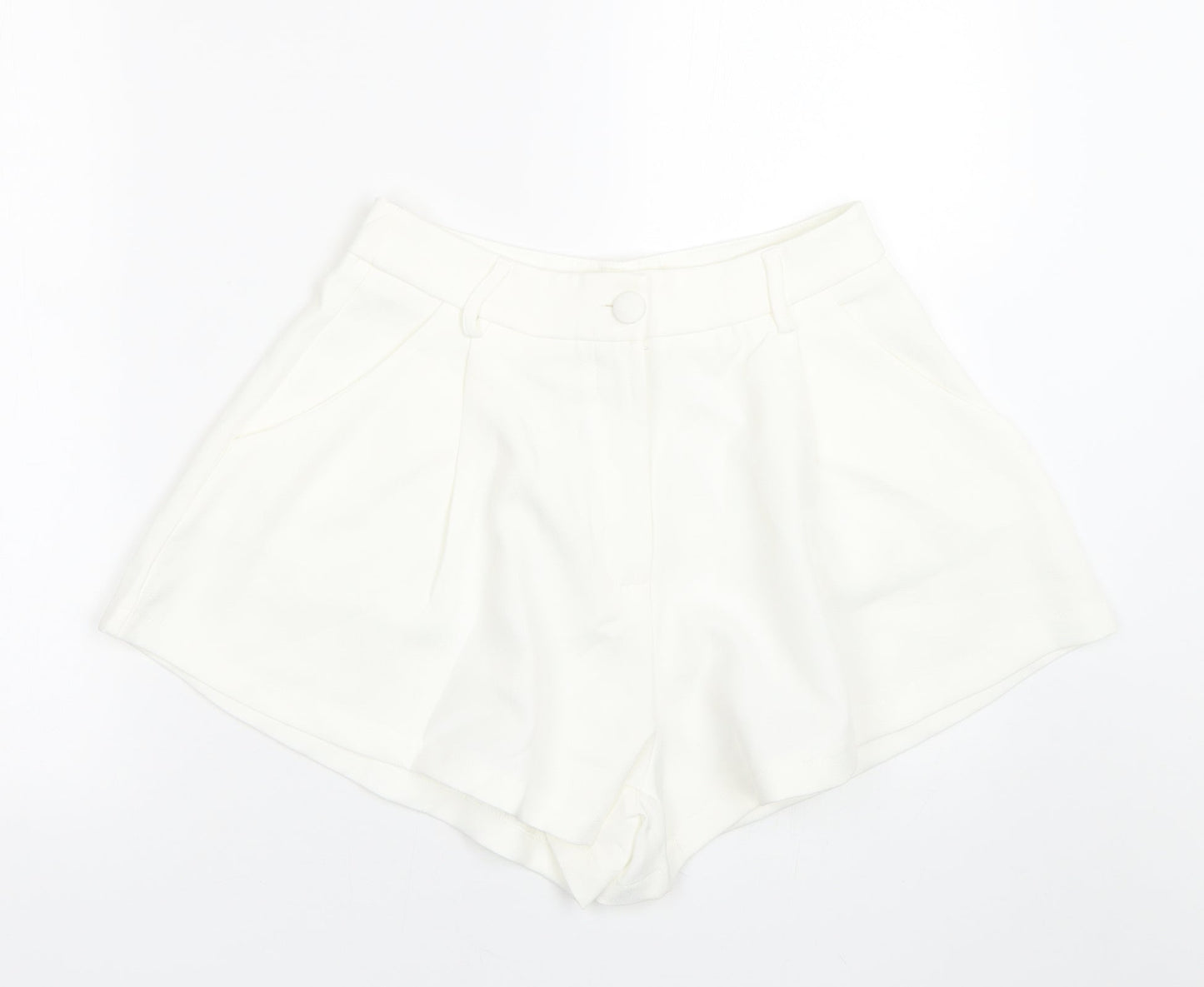 SheIn Womens White   Paperbag Shorts Size S
