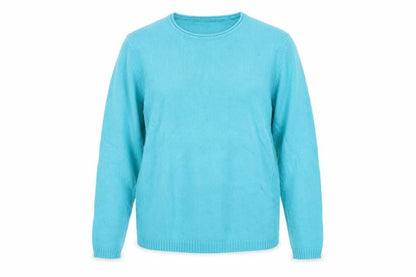 Womens UK Size M isle essentials Blue Pullover Jumper