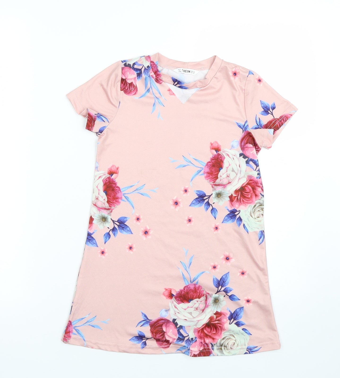 Shien Womens Pink Floral  Basic T-Shirt Size 6