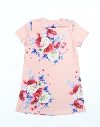 Shien Womens Pink Floral  Basic T-Shirt Size 6