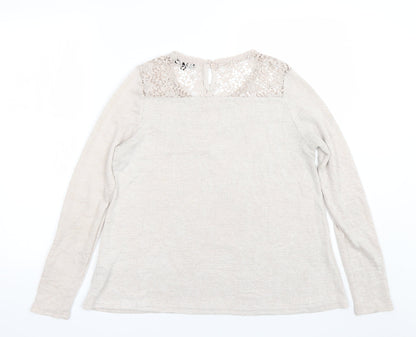 Womens UK Size 12 New Look Beige Pullover Jumper