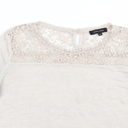 Womens UK Size 12 New Look Beige Pullover Jumper