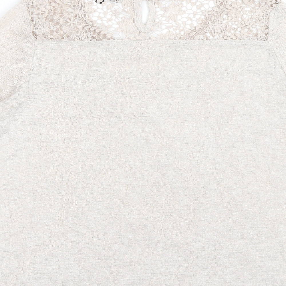 Womens UK Size 12 New Look Beige Pullover Jumper