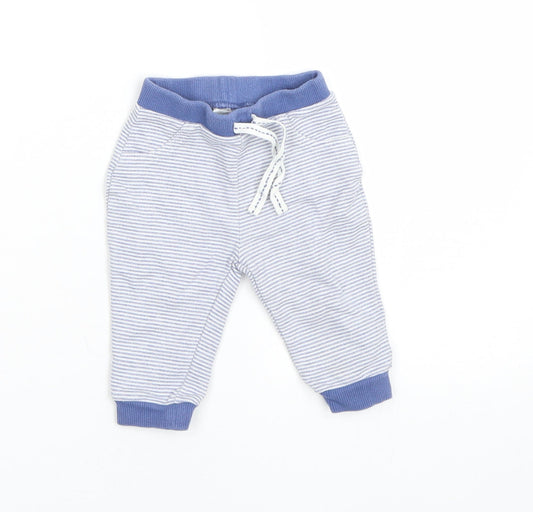 Matalan Boys Blue Striped  Sweatpants Trousers Size 3-6 Months