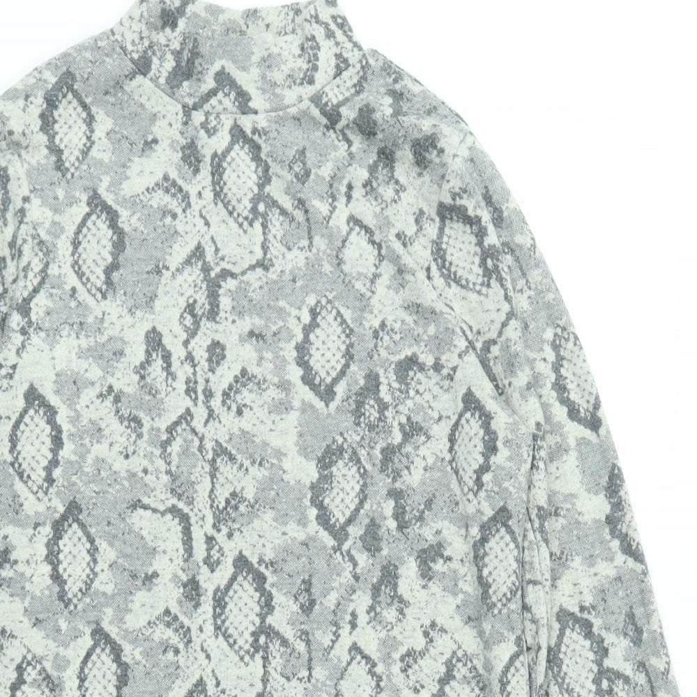 F&F Womens Grey Animal Print  Fit & Flare  Size 8