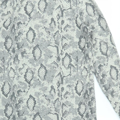 F&F Womens Grey Animal Print  Fit & Flare  Size 8