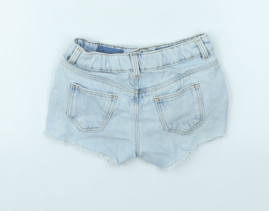 M&S Girls Blue   Cut-Off Shorts Size 3-4 Years