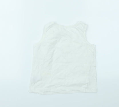 Nutmeg Boys White Geometric  Basic T-Shirt Size 3-6 Months
