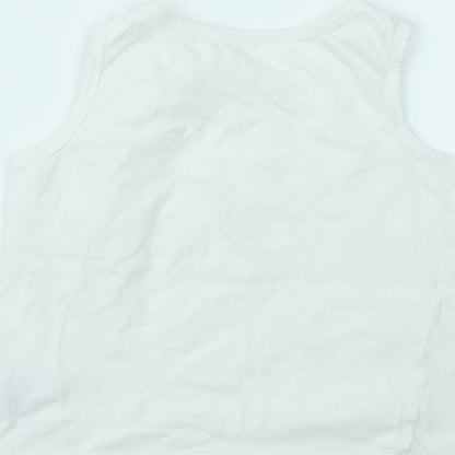 Nutmeg Boys White Geometric  Basic T-Shirt Size 3-6 Months