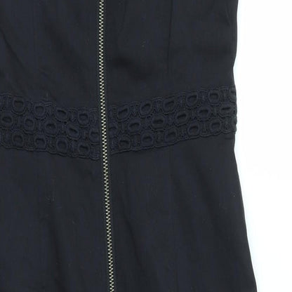 Nougat London Womens Black Houndstooth  A-Line  Size XS